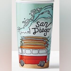 Starbucks San Diego Local Collection Ceramic Mug Cup VW Bus Surf 12oz